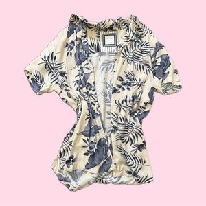 vacation boho tropical button up / cover up